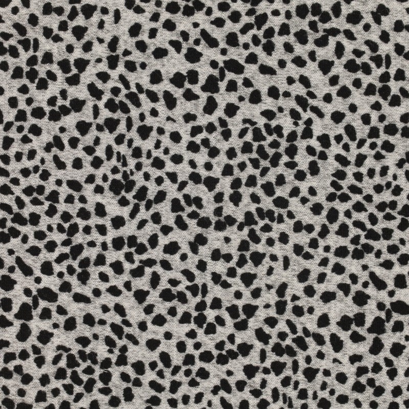 Coupon 3m Tissu Jersey Imprimé Leopard Fond Blanc