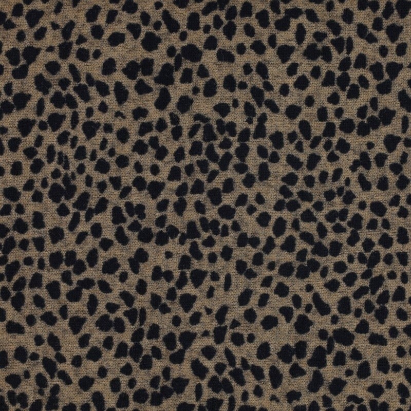 Coupon 3m Tissu Jersey Imprimé Leopard Fond Camel 