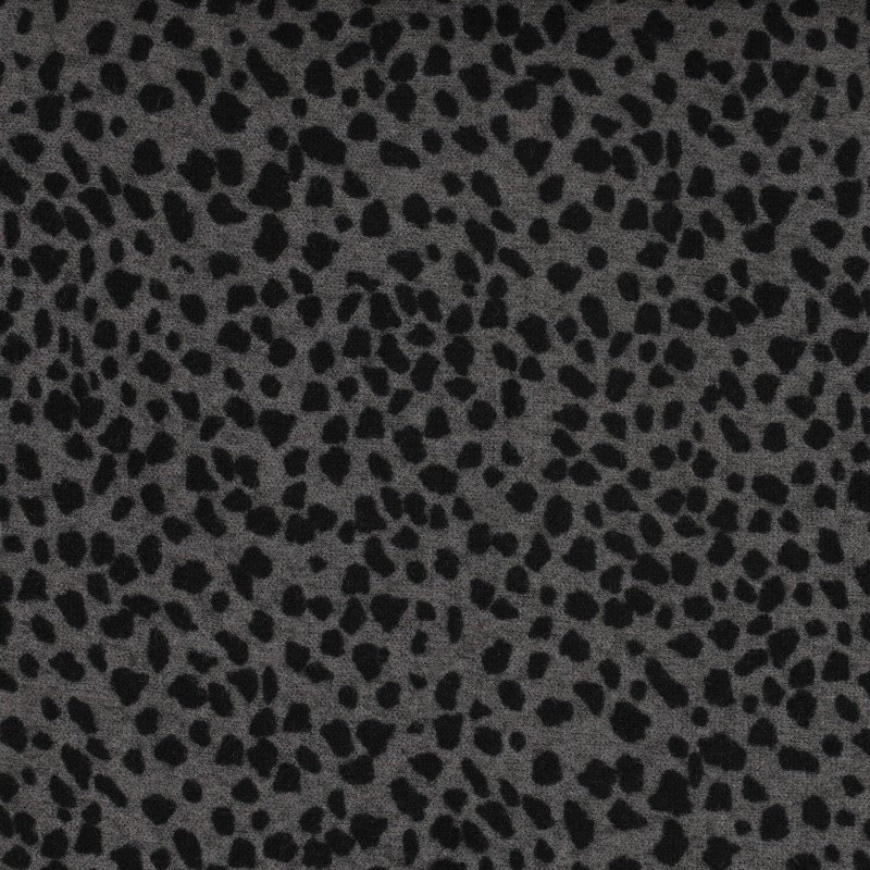 Coupon 3m Tissu Jersey Imprimé Leopard Fond Gris 