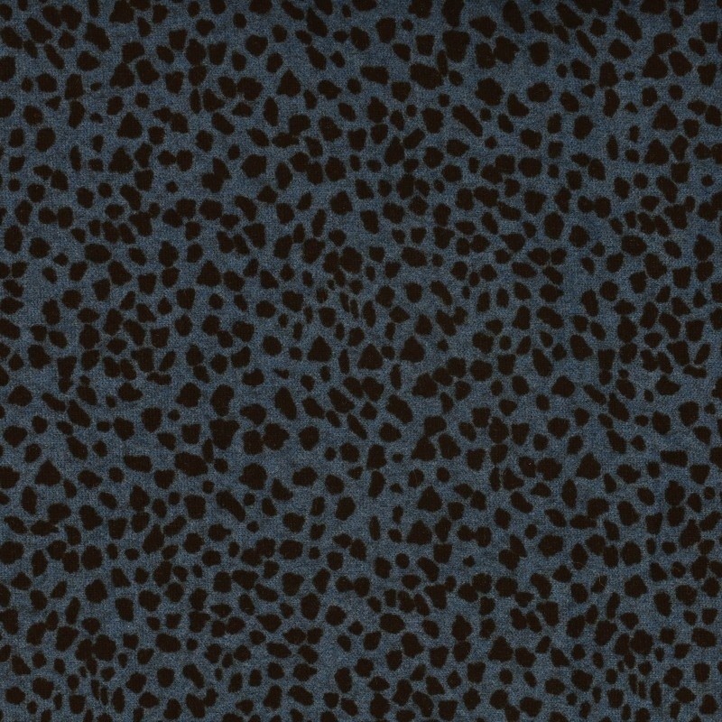 Coupon 3m Tissu Jersey Imprimé Leopard Fond Bleu 