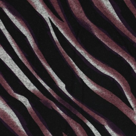Coupon 3m Tissu Jersey Imprimé Zèbre Violet 