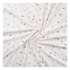 Coupon 3m Tissu Jersey Peau de Pêche Imprimé Etoile Blanc