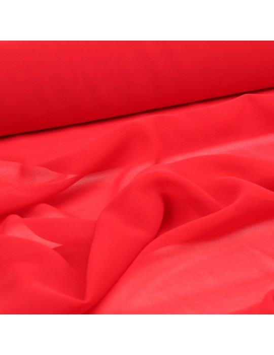 Tissu mousseline polyester rouge