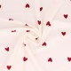 Coupon 3m Tissu Jersey Côtelé Imprimé Coeur