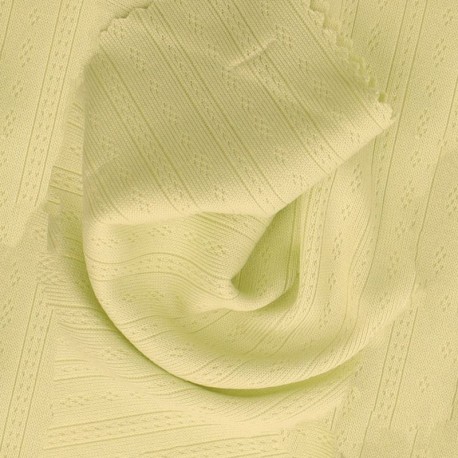 Coupon 3m Tissu Jersey Ajouré Vert 
