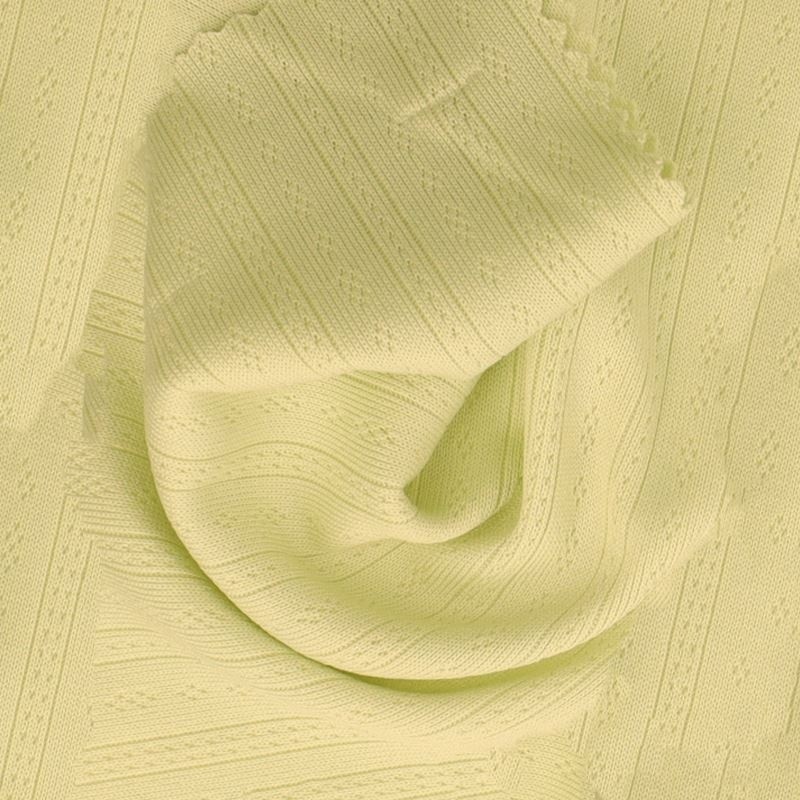 Coupon 3m Tissu Jersey Ajouré Vert 