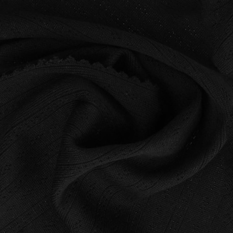 Coupon 3m Tissu Jersey Ajouré Noir