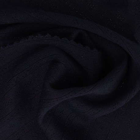 Coupon 3m Tissu Jersey Ajouré Bleu Marine 