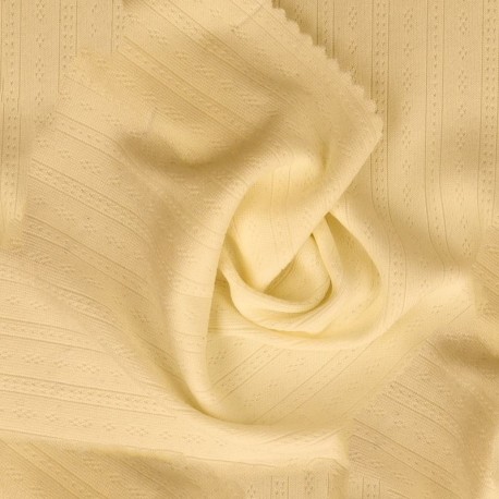 Coupon 3m Tissu Jersey Ajouré Beige