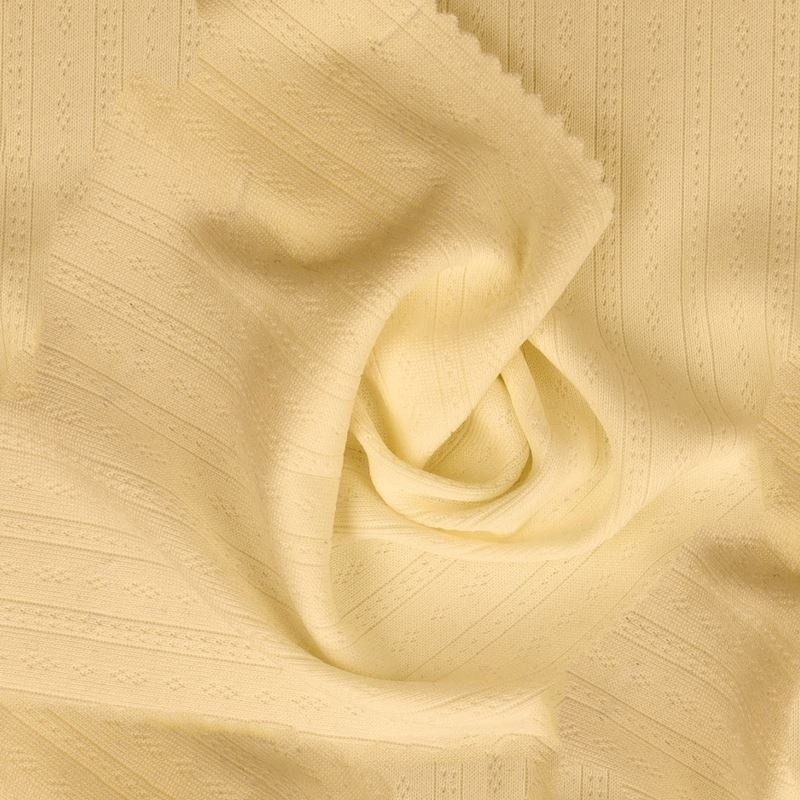Coupon 3m Tissu Jersey Ajouré Beige