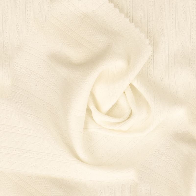 Coupon 3m Tissu Jersey Ajouré Ecru 