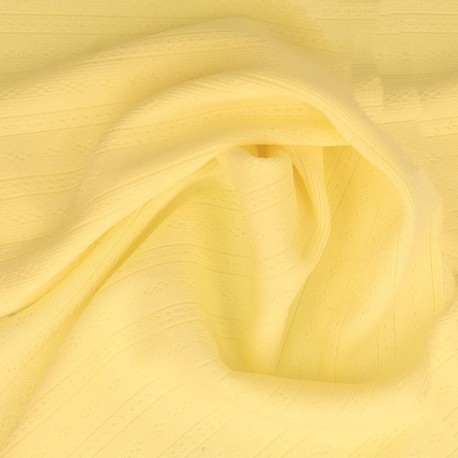 Coupon 3m Tissu Jersey Ajouré Jaune 