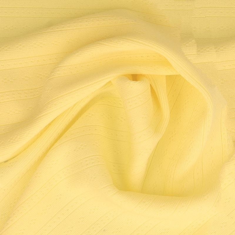 Coupon 3m Tissu Jersey Ajouré Jaune 