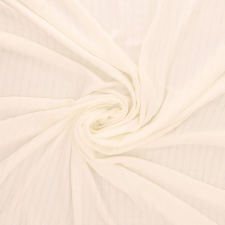 Coupon 3m Tissu Jersey Côtelé Uni Ecru 