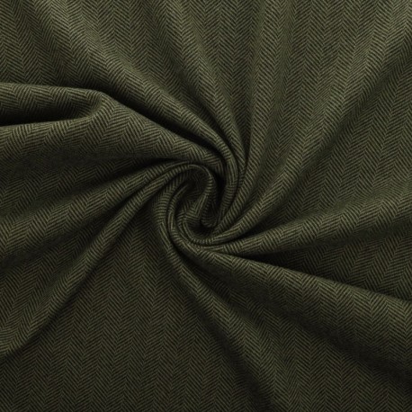 Coupon 3m Tissu Jersey Lainage Motif Chevrons Sapin