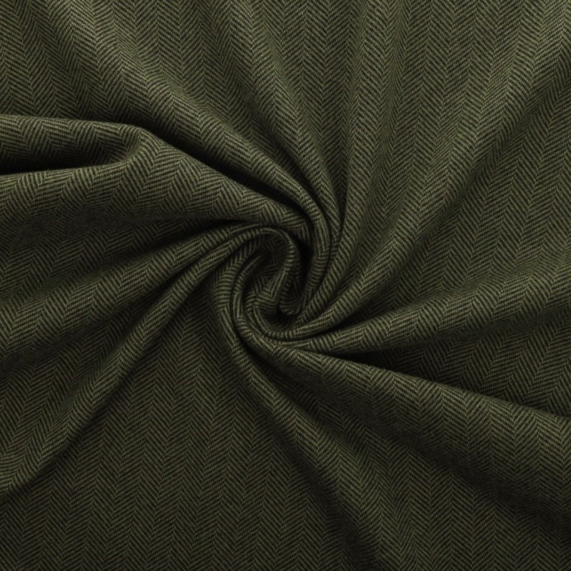 Coupon 3m Tissu Jersey Lainage Motif Chevrons Sapin