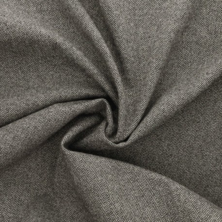 Coupon 3m Tissu Jersey Lainage Motif Chevrons Ardoise