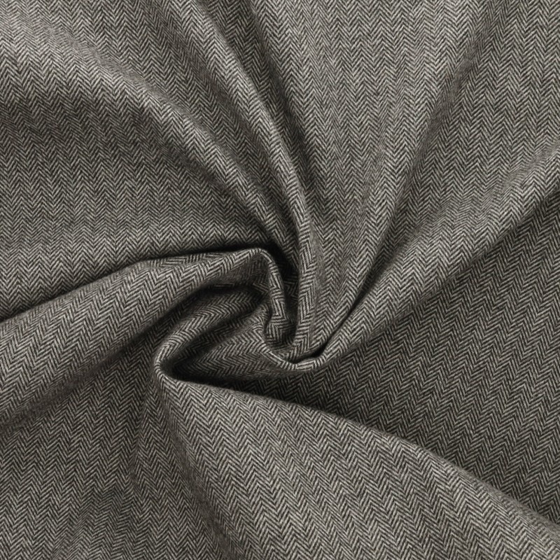 Coupon 3m Tissu Jersey Lainage Motif Chevrons Ardoise