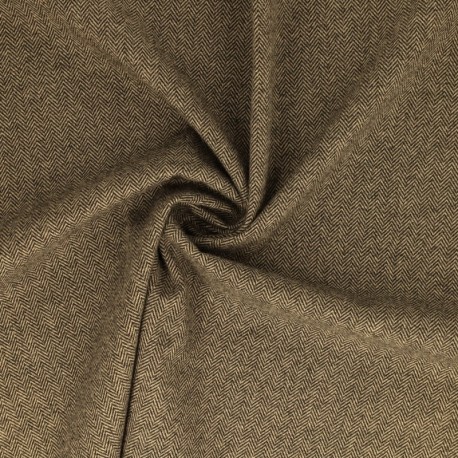 Coupon 3m Tissu Jersey Lainage Motif Chevrons Beige