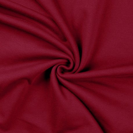 Coupon 3m Tissu Jogging Uni Bordeaux  