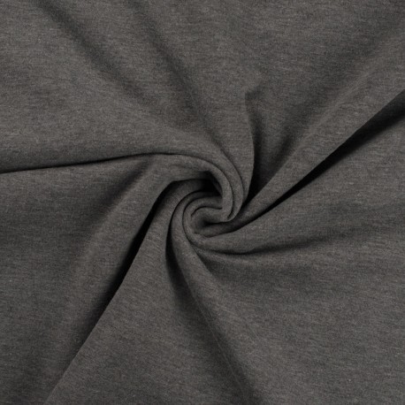 Coupon 3m Tissu Jogging Uni Gris Moyen