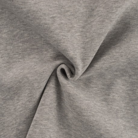 Coupon 3m Tissu Jogging Lourd Gris Chiné