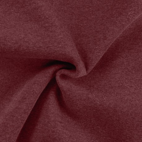 Coupon 3m Tissu Jogging Lourd Bordeaux Chiné 