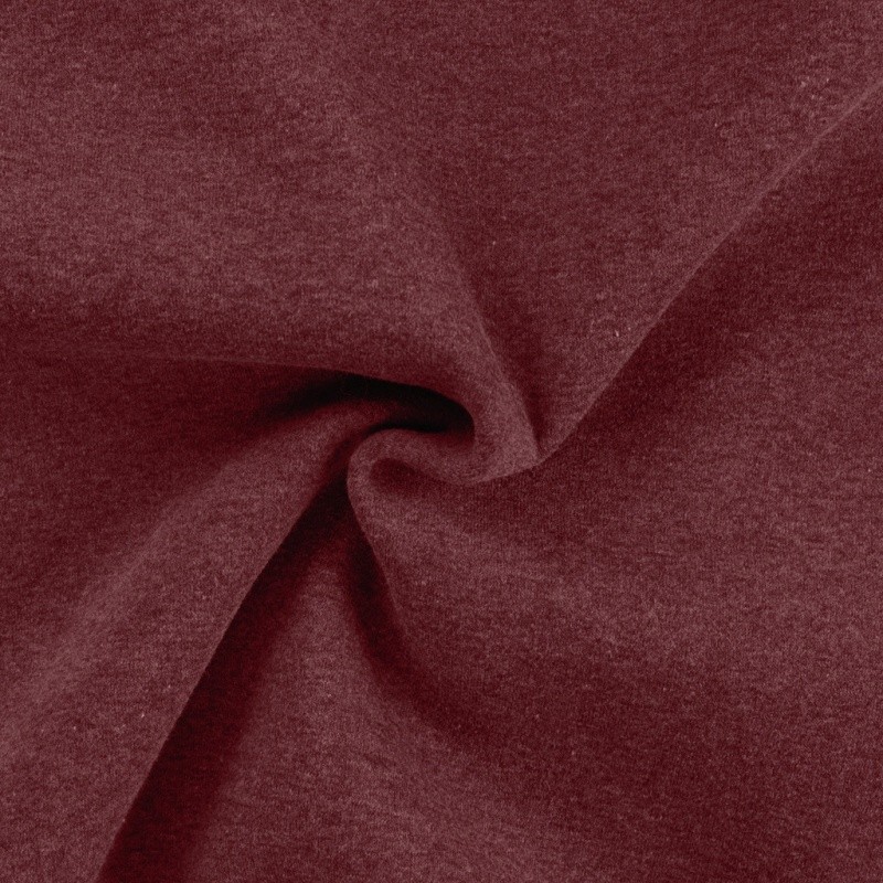 Coupon 3m Tissu Jogging Lourd Bordeaux Chiné 