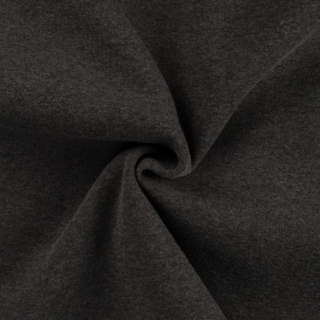 Coupon 3m Tissu Jogging Lourd Gris Foncé Chiné