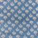 Coupon 3m Tissu Impression Tampons Mains Floral Bleu Clair