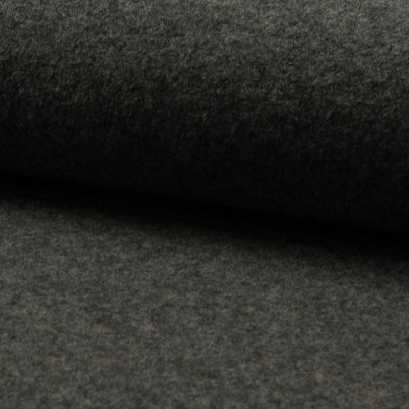 Coupon 3m Tissu Laine Bouillie Uni Gris Moyen