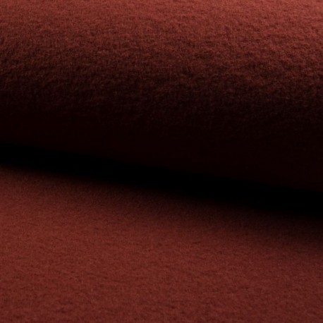 Coupon 3m Tissu Laine Bouillie Uni Terracotta 