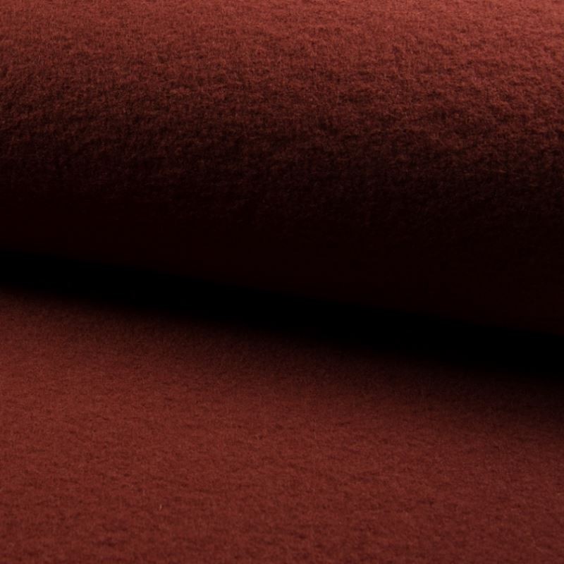 Coupon 3m Tissu Laine Bouillie Uni Terracotta 