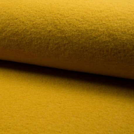 Coupon 3m Tissu Laine Bouillie Uni Ocre