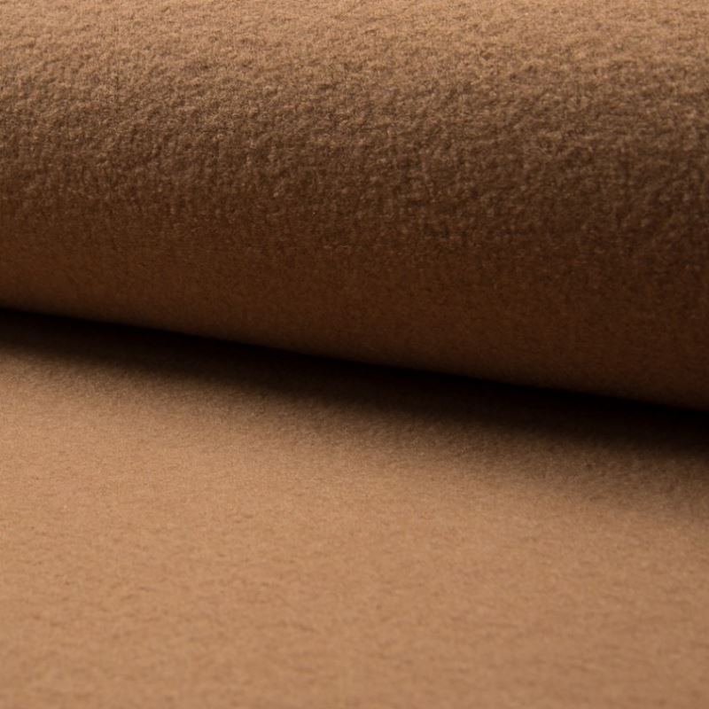 Coupon 3m Tissu Laine Bouillie Uni Camel 