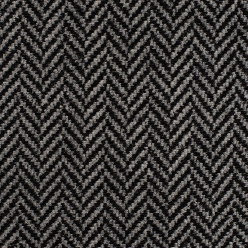 Coupon 3m Tissu Laineux Chevron Ecru Noir