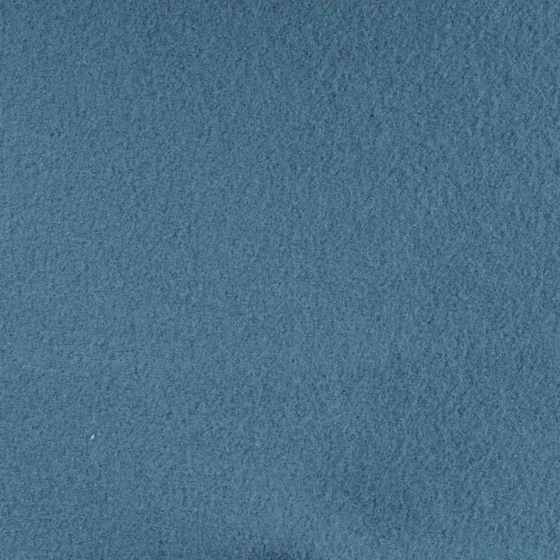 Coupon 3m Tissu Laine Bouillie Unie Bleu
