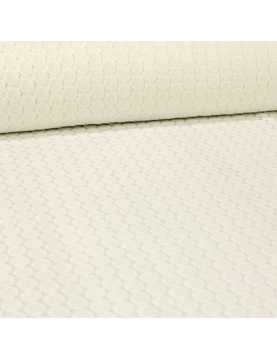 Tissu dentelle rond blanc