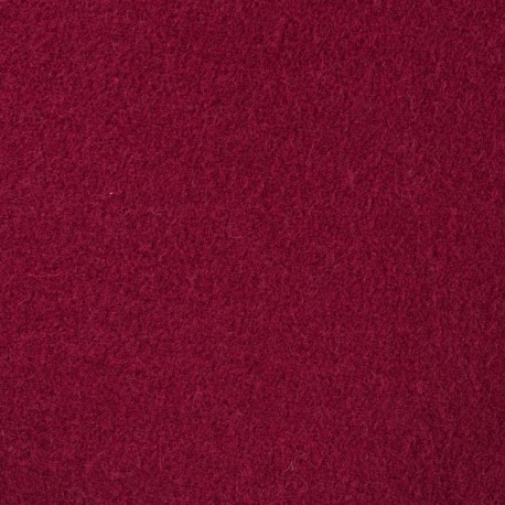 Coupon 3m Tissu Laine Bouillie Unie Cerise