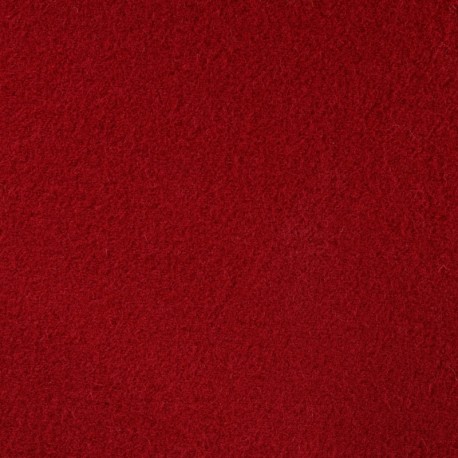 Coupon 3m Tissu Laine Bouillie Unie Rouge
