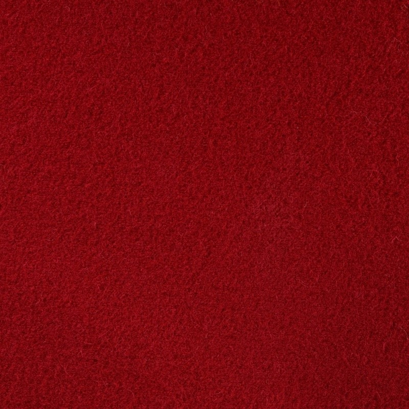Coupon 3m Tissu Laine Bouillie Unie Rouge