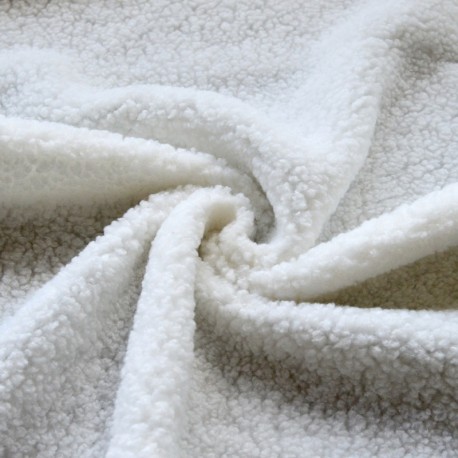 Coupon 3m Tissu Agno Effet Laine Blanc 
