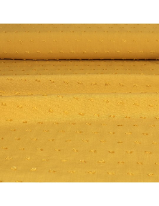 Tissu viscose plumetis jaune