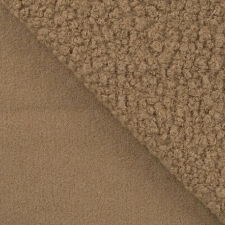 Coupon 3m Tissu Boucle Maxi Camel 