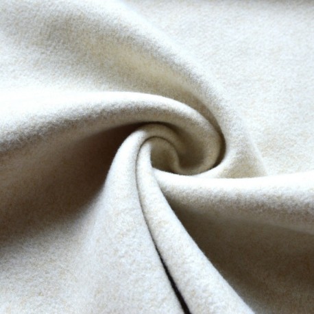 Coupon 3m Tissu Alpaga Flanelle Uni Naturel 