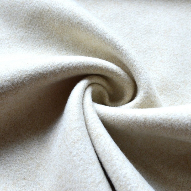 Coupon 3m Tissu Alpaga Flanelle Uni Naturel 