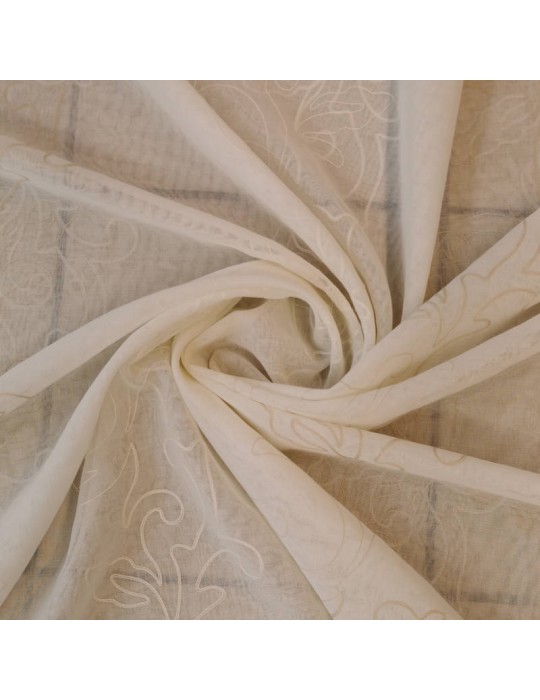 Tissu voilage ivoire blanc