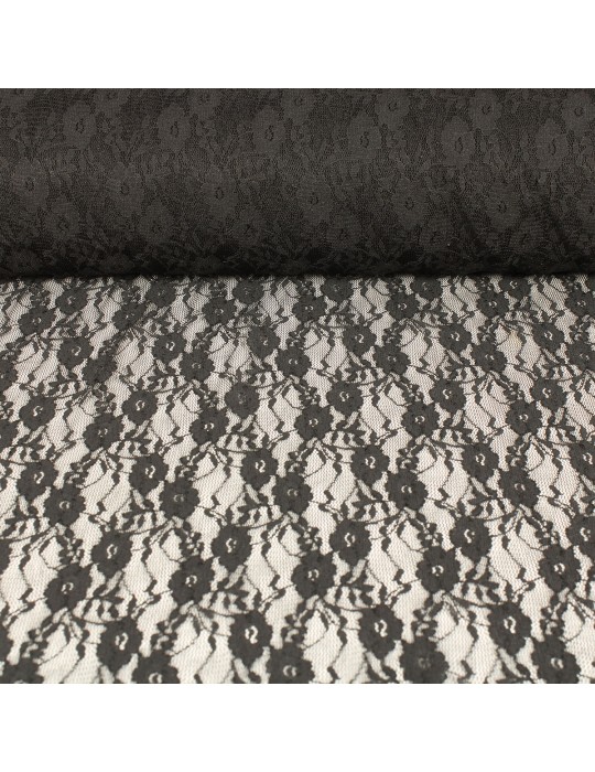 Tissu dentelle polyester noir
