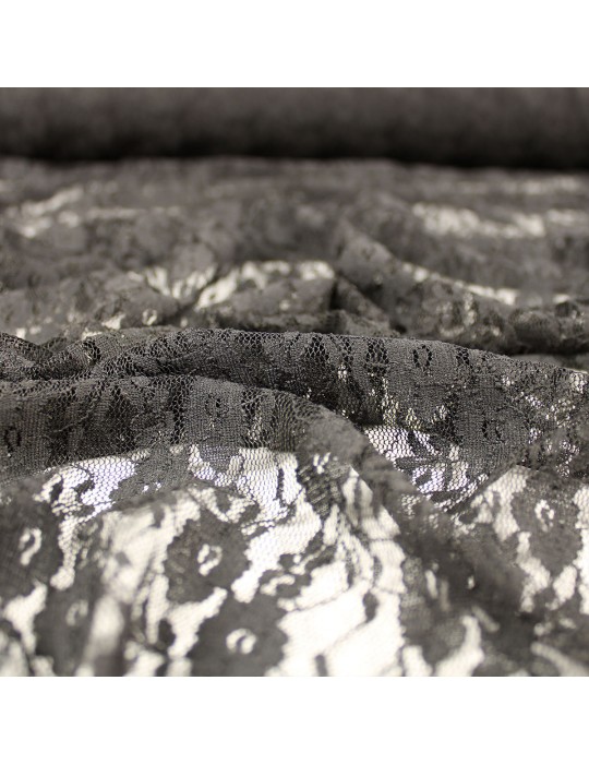 Tissu dentelle polyester noir