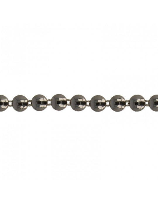 Galon perles rondes 8 mm gris